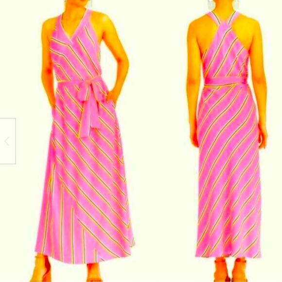 RACHEL Rachel Roy April Pink Striped Maxi Dress XL NWT Summer Resort - Picture 15 of 15
